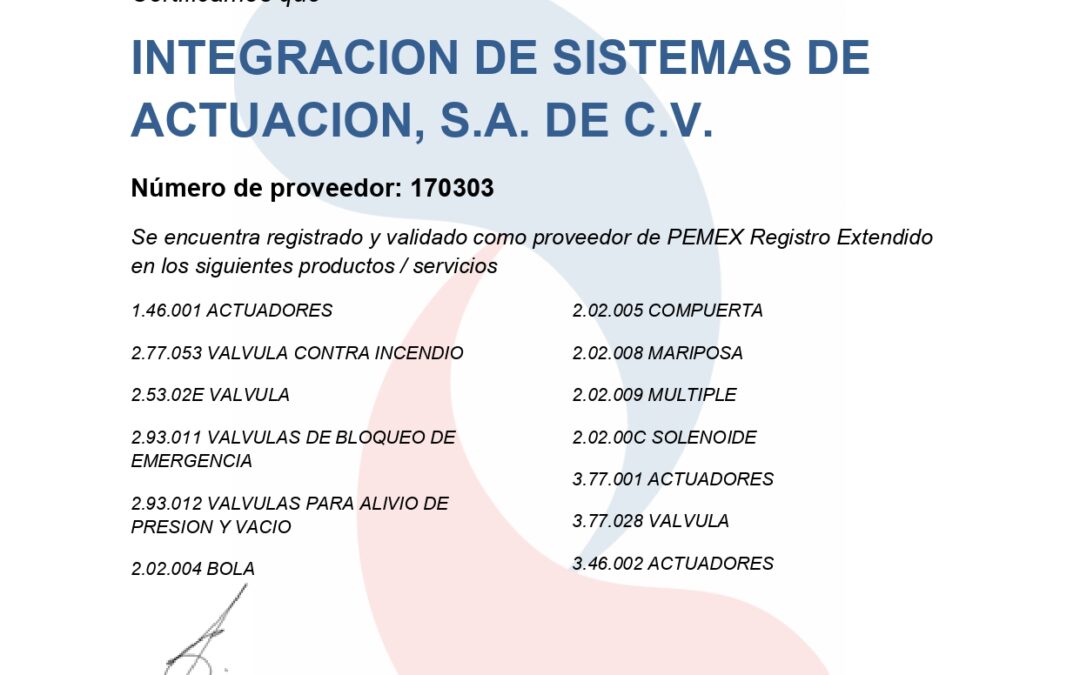 PEMEX Registration Renewal